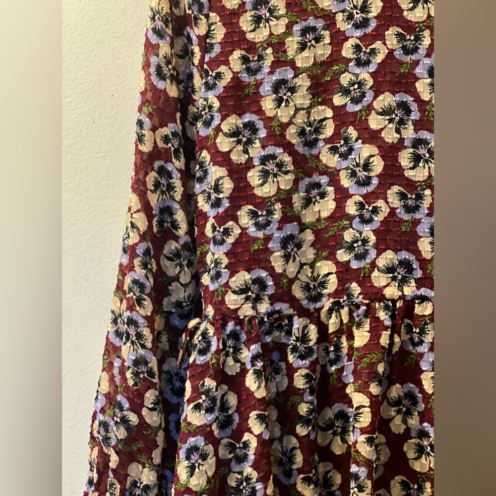 Madewell Drawstring Ruffle-Hem Top in Viola Floral - Picture 11 of 13